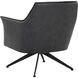 Crosby Alpine Black Leather Swivel Lounge Chair, Swivel